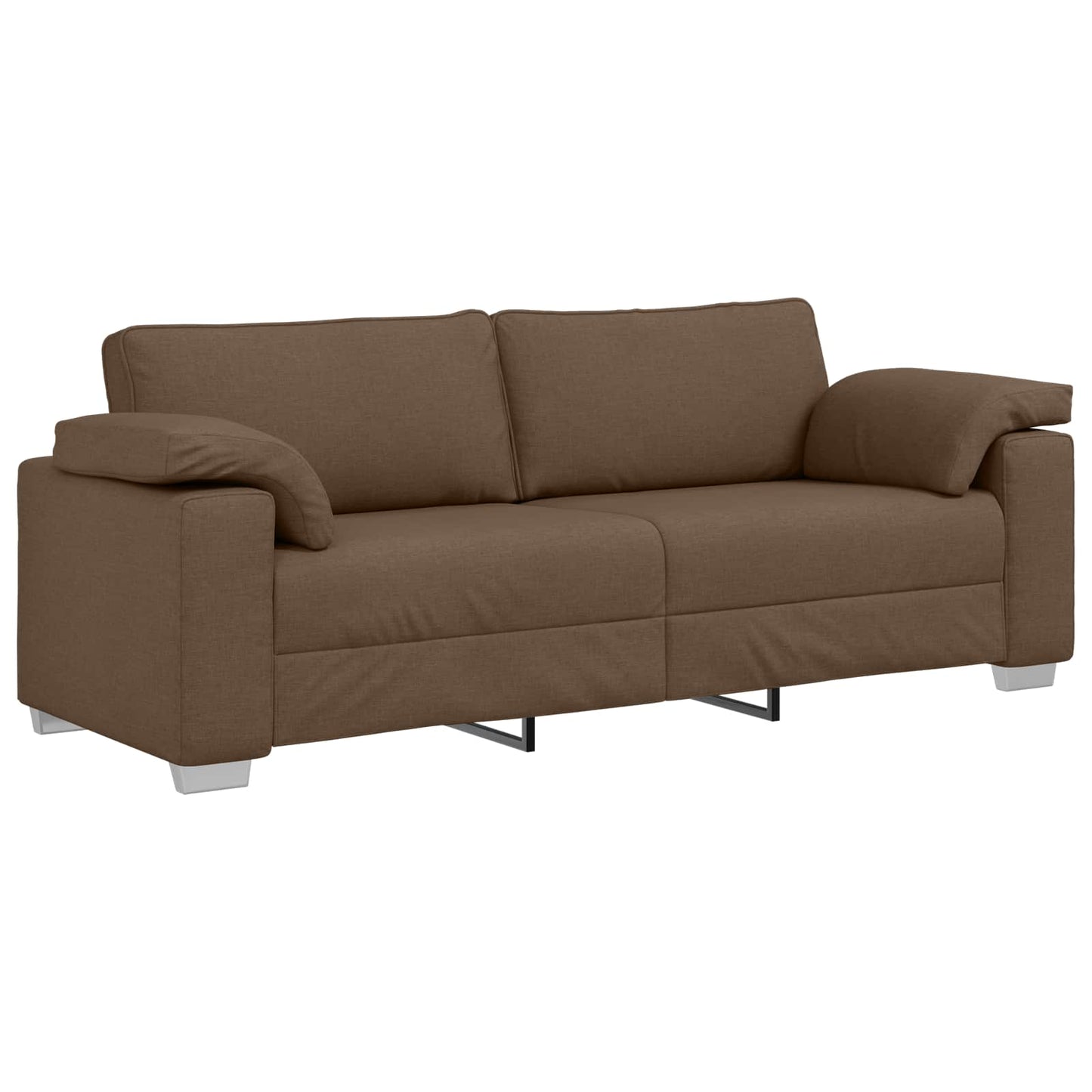 Sofa 3 stk. Brun Linned-blandet stof