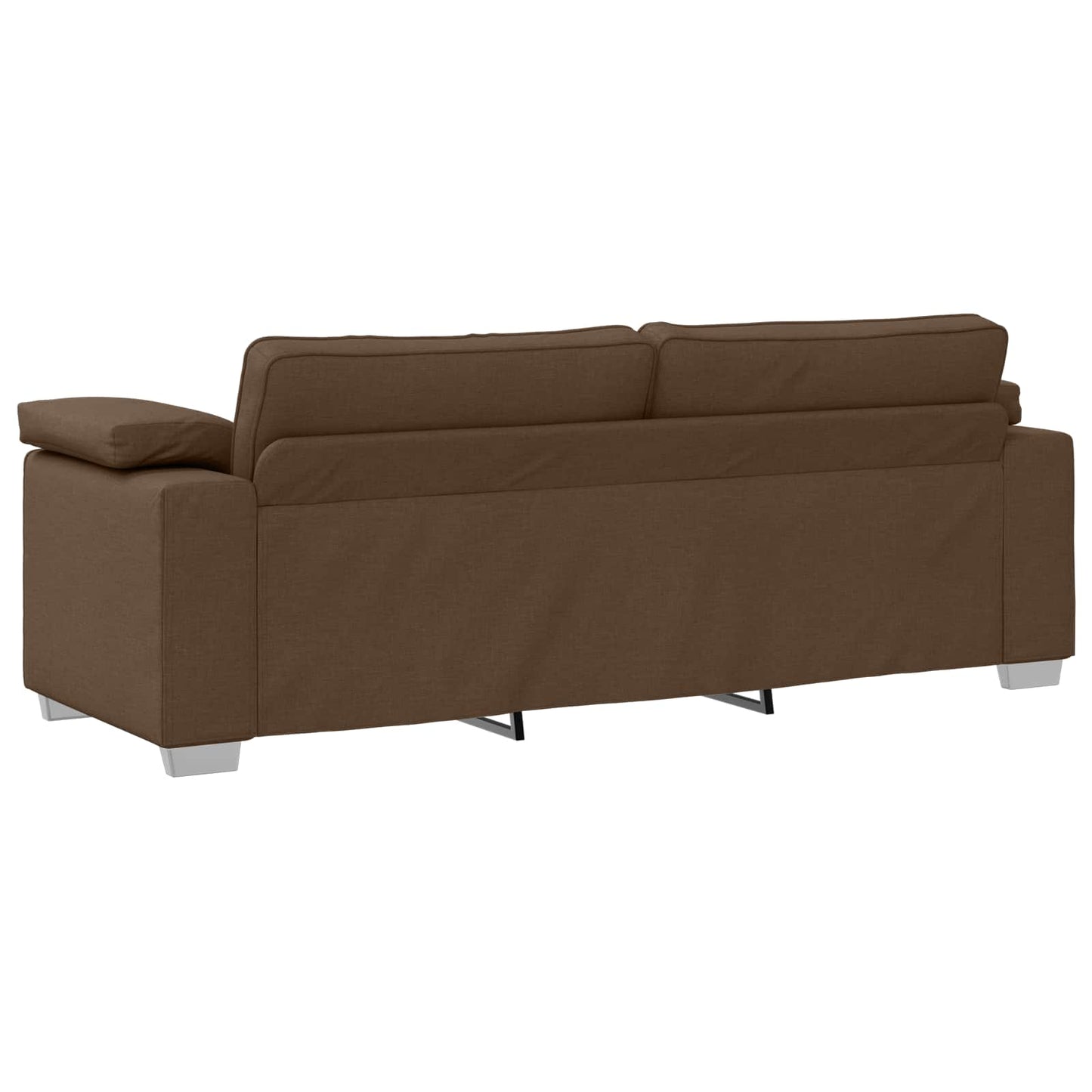 Sofa 3 stk. Brun Linned-blandet stof