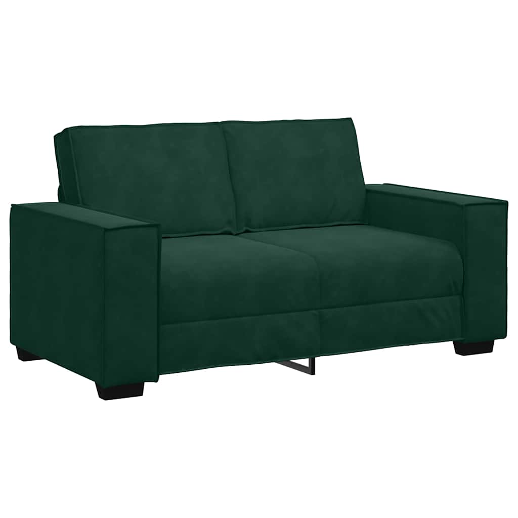 sofasæt 2 dele med hynder velour mørkegrøn