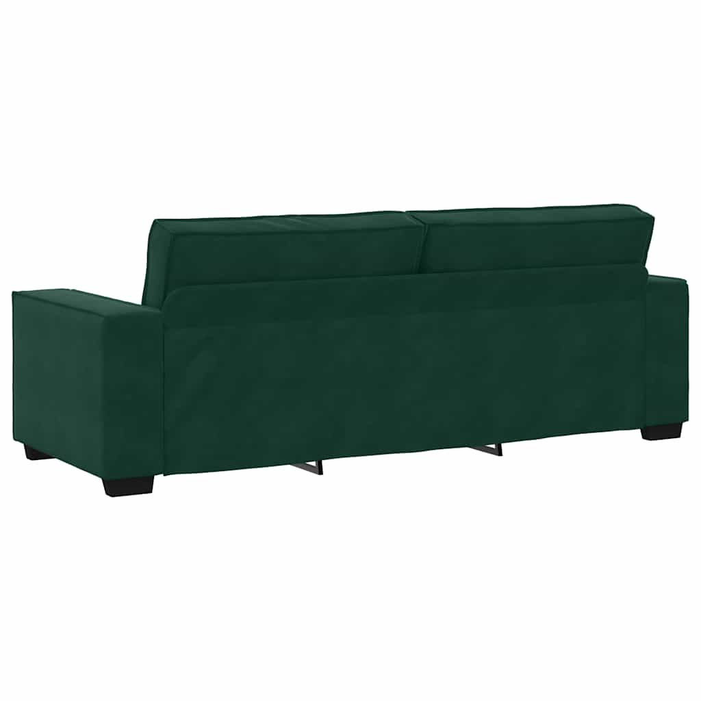 sofasæt 2 dele med hynder velour mørkegrøn