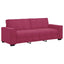 sofasæt 2 dele med hynder velour vinrød