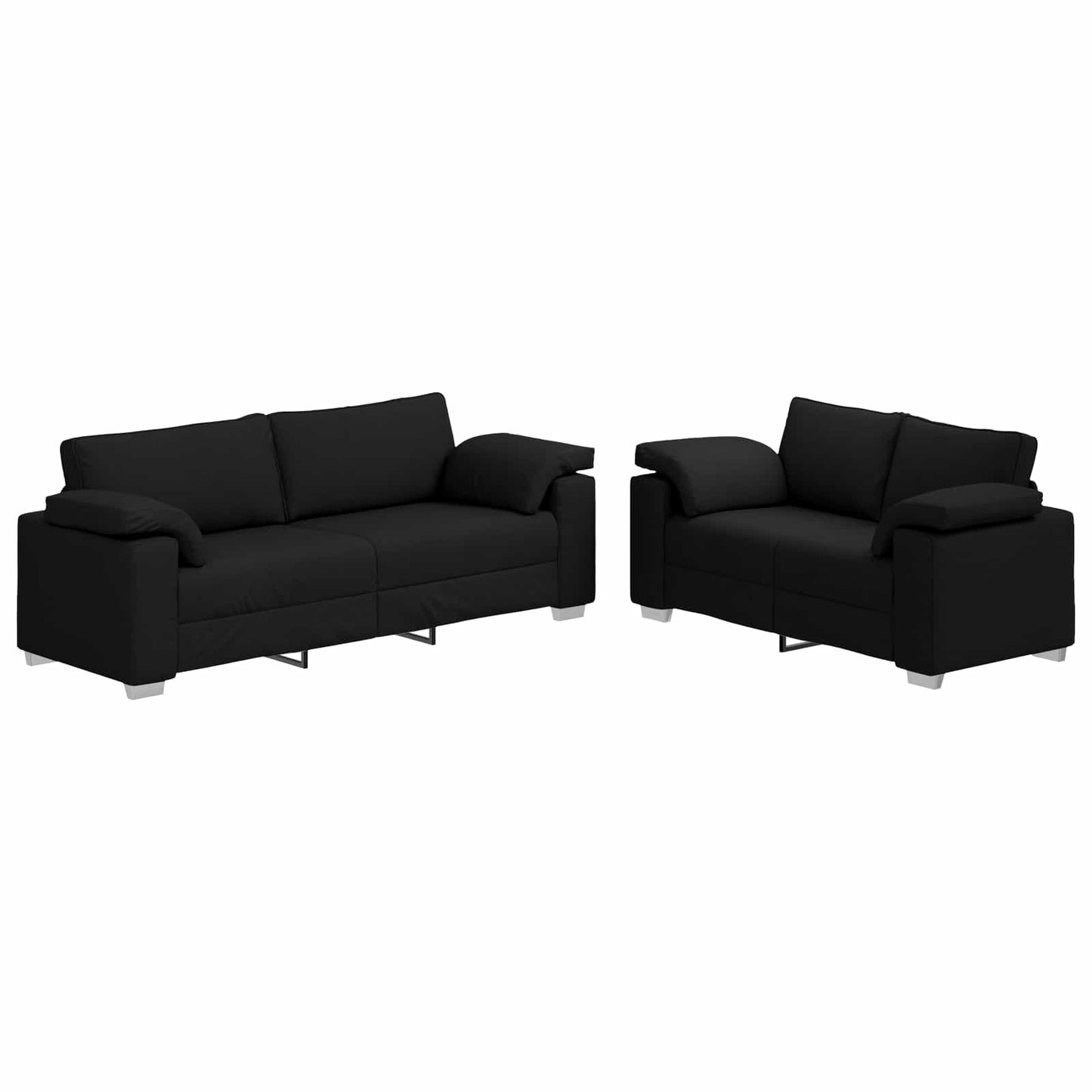 Sofa 2 stk. Sort Stof