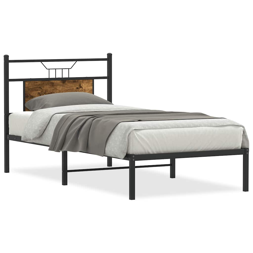 sengeramme 75x190 cm uden madras konstrueret træ røget eg