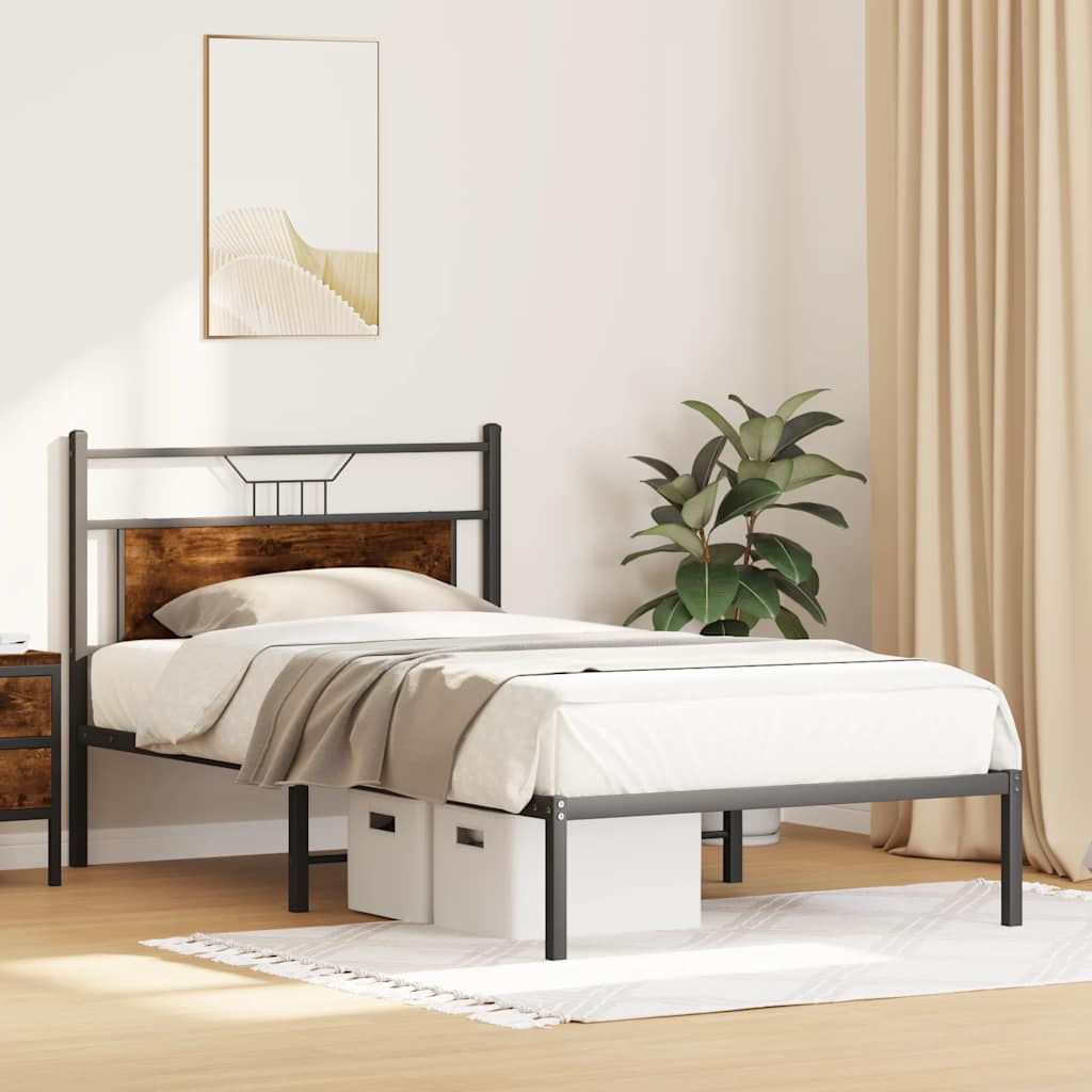 sengeramme 100x190 cm uden madras konstrueret træ røget eg