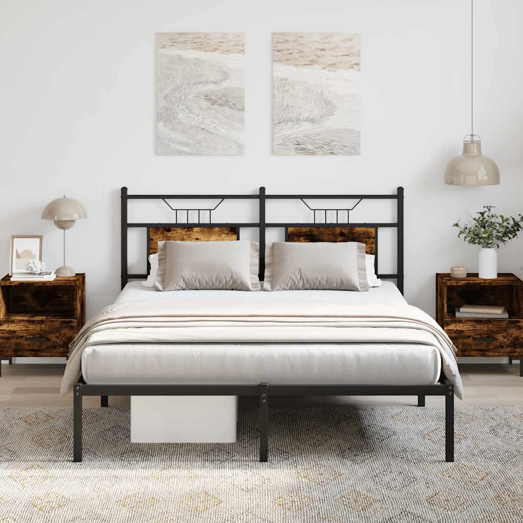 sengeramme 140x200 cm uden madras konstrueret træ røget eg