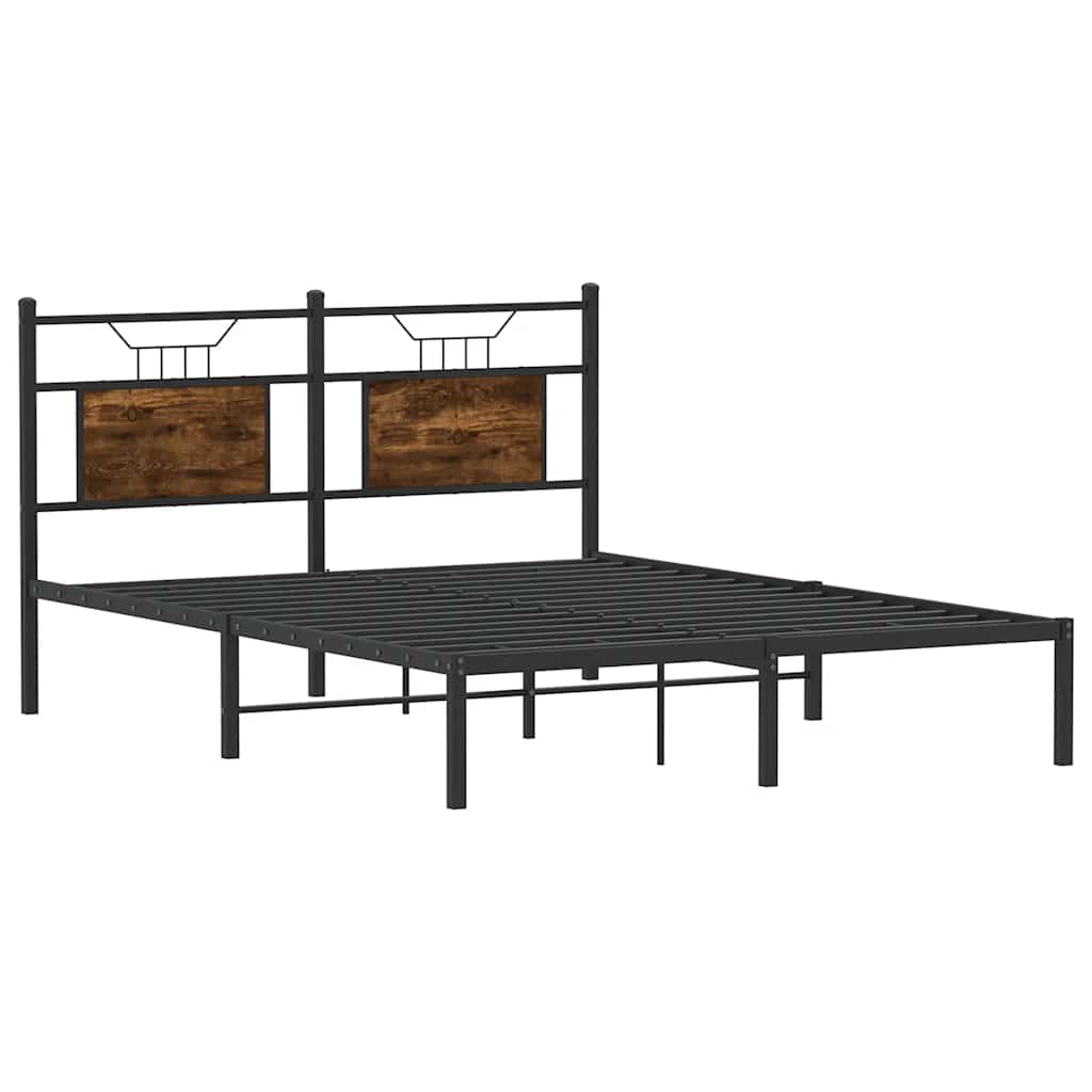 sengeramme 150x200 cm uden madras konstrueret træ røget eg