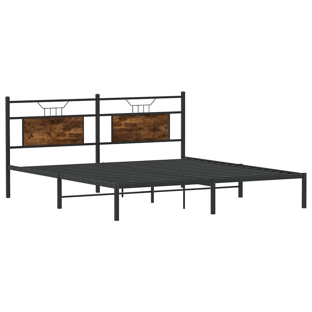 sengeramme uden madras 183x203 cm konstrueret træ røget eg