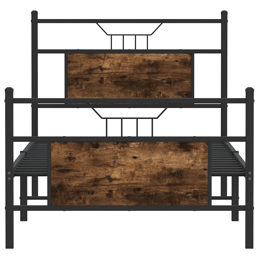 sengeramme 90x190 cm uden madras konstrueret træ røget eg