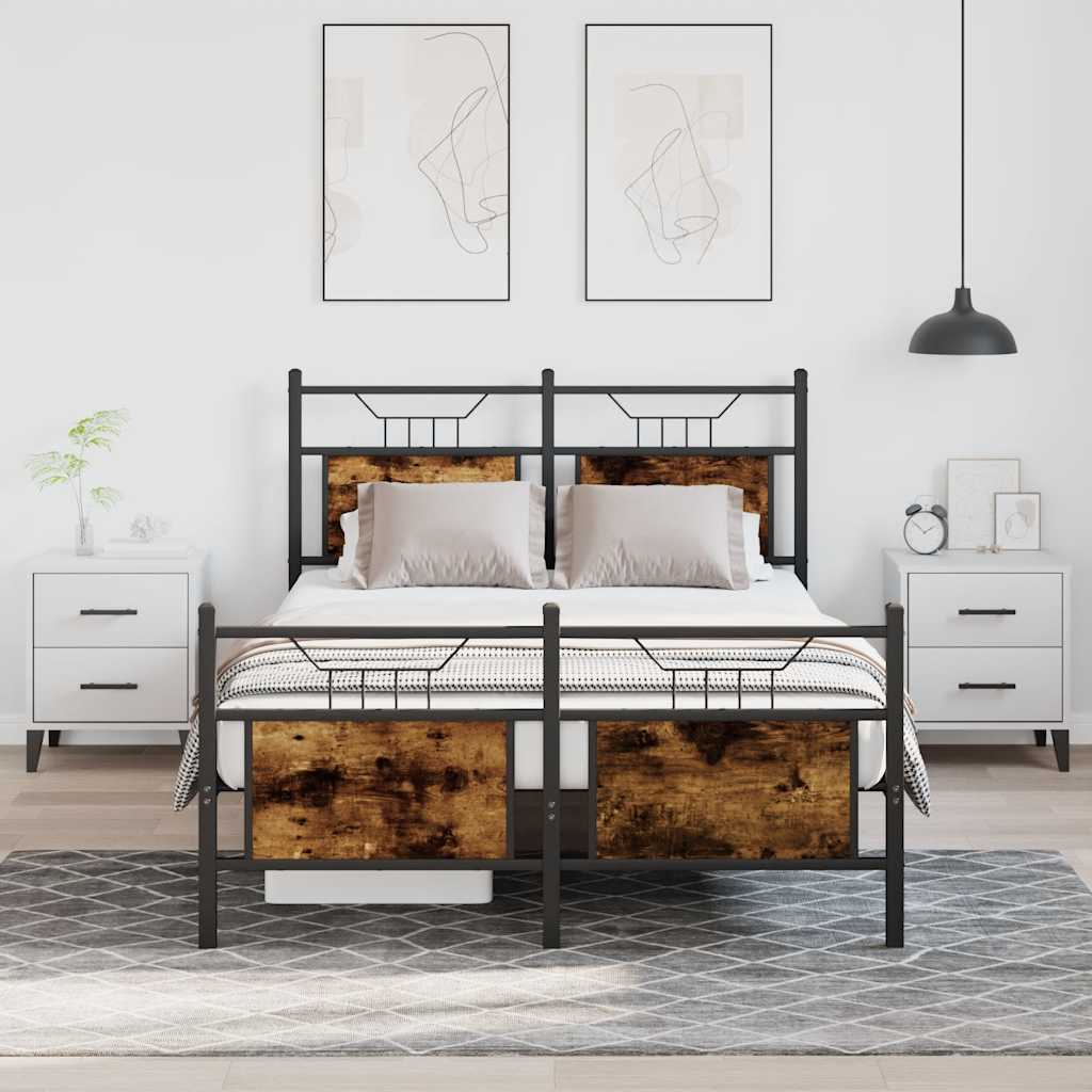 sengeramme 120x190 cm uden madras konstrueret træ røget eg