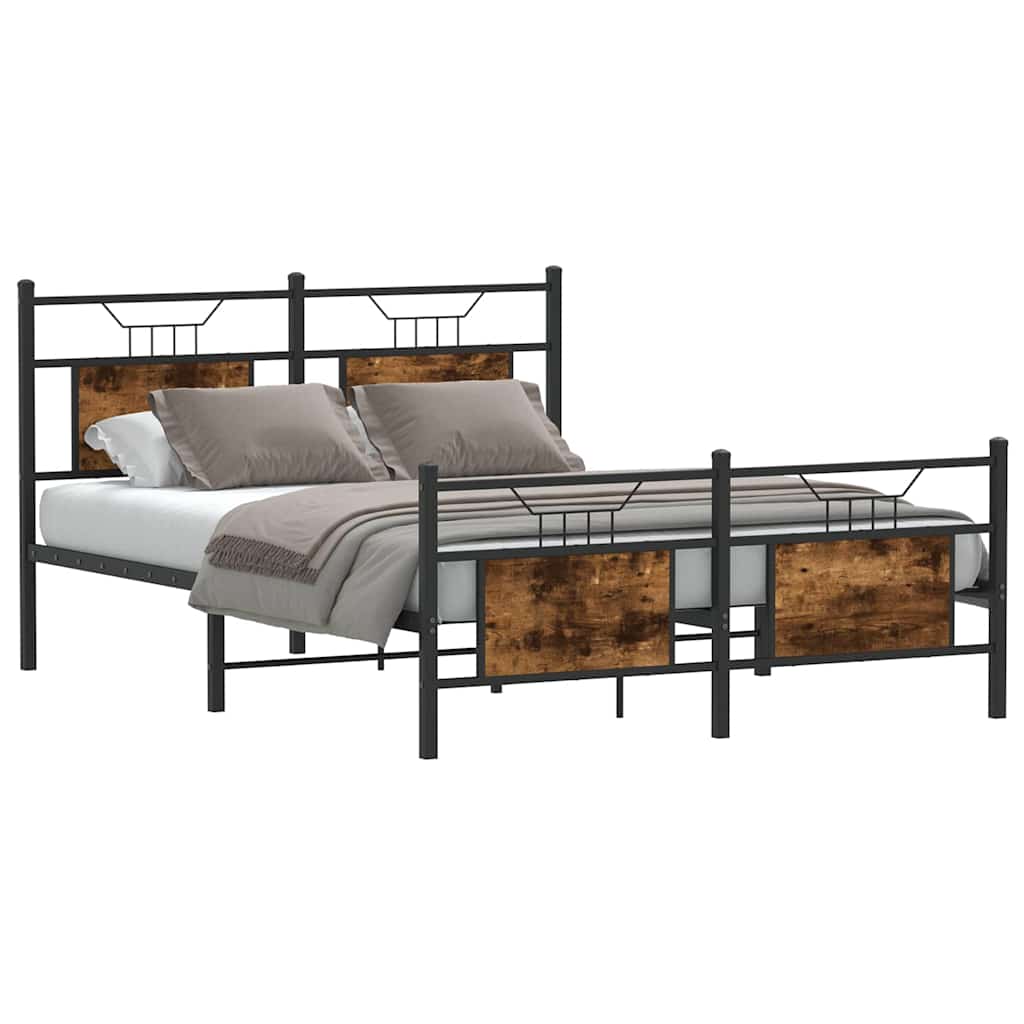 sengeramme 140x190 cm uden madras konstrueret træ røget eg