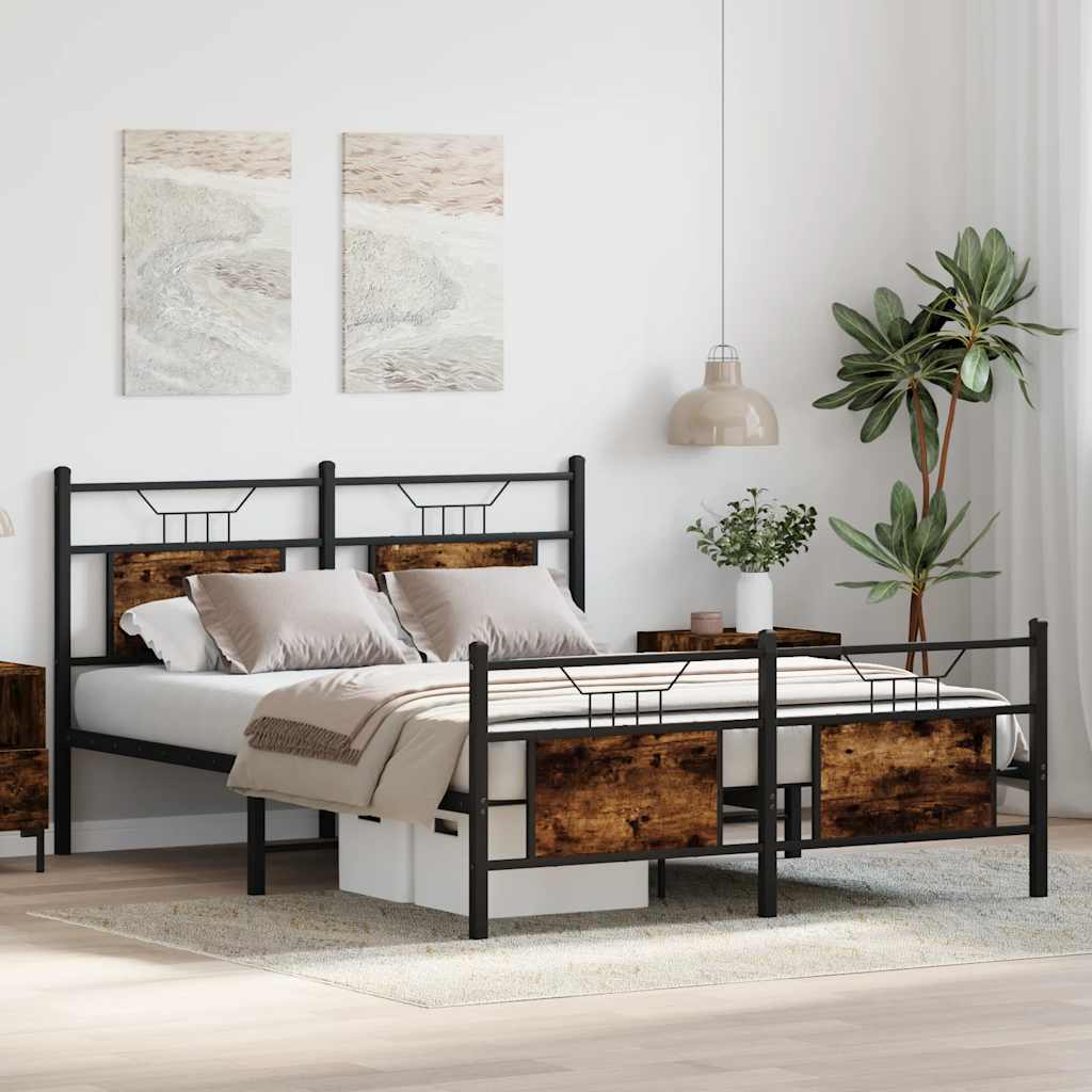 sengeramme 140x190 cm uden madras konstrueret træ røget eg