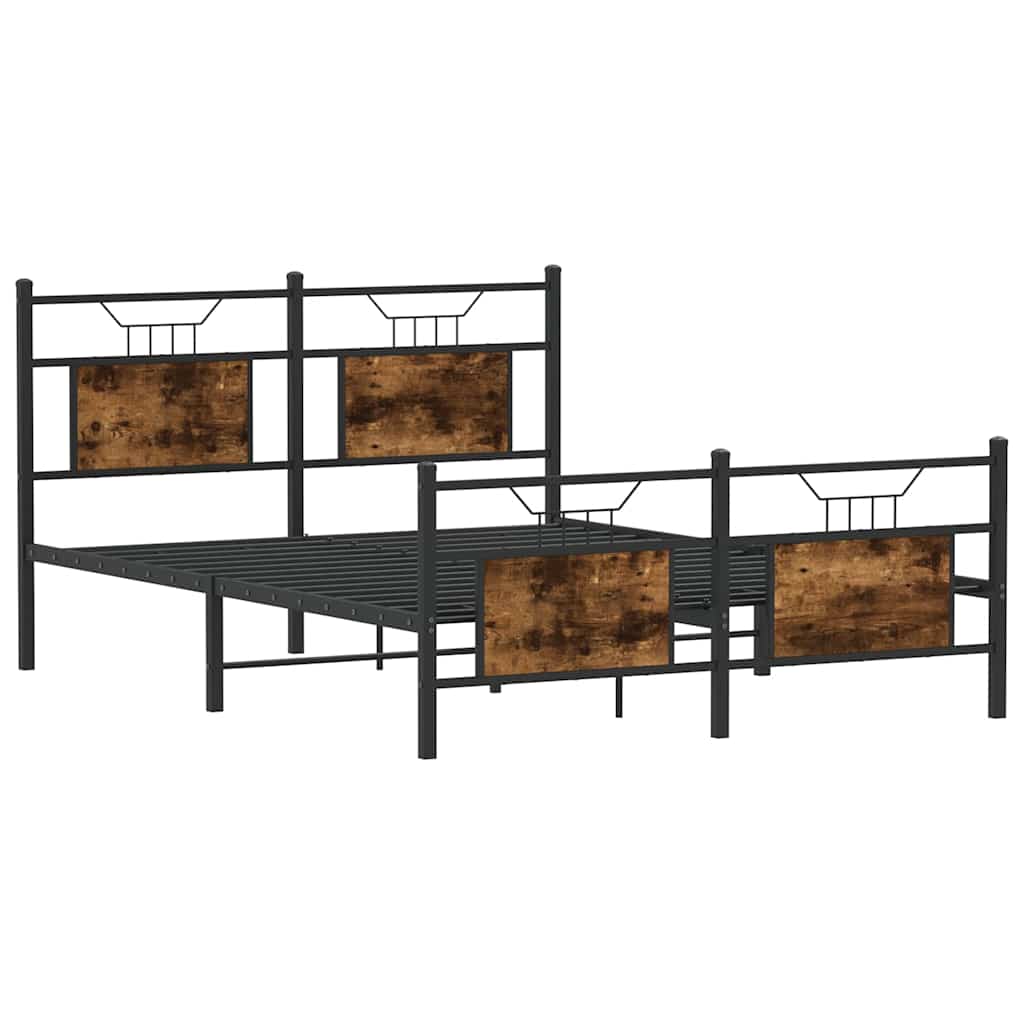 sengeramme 150x200 cm uden madras konstrueret træ røget eg