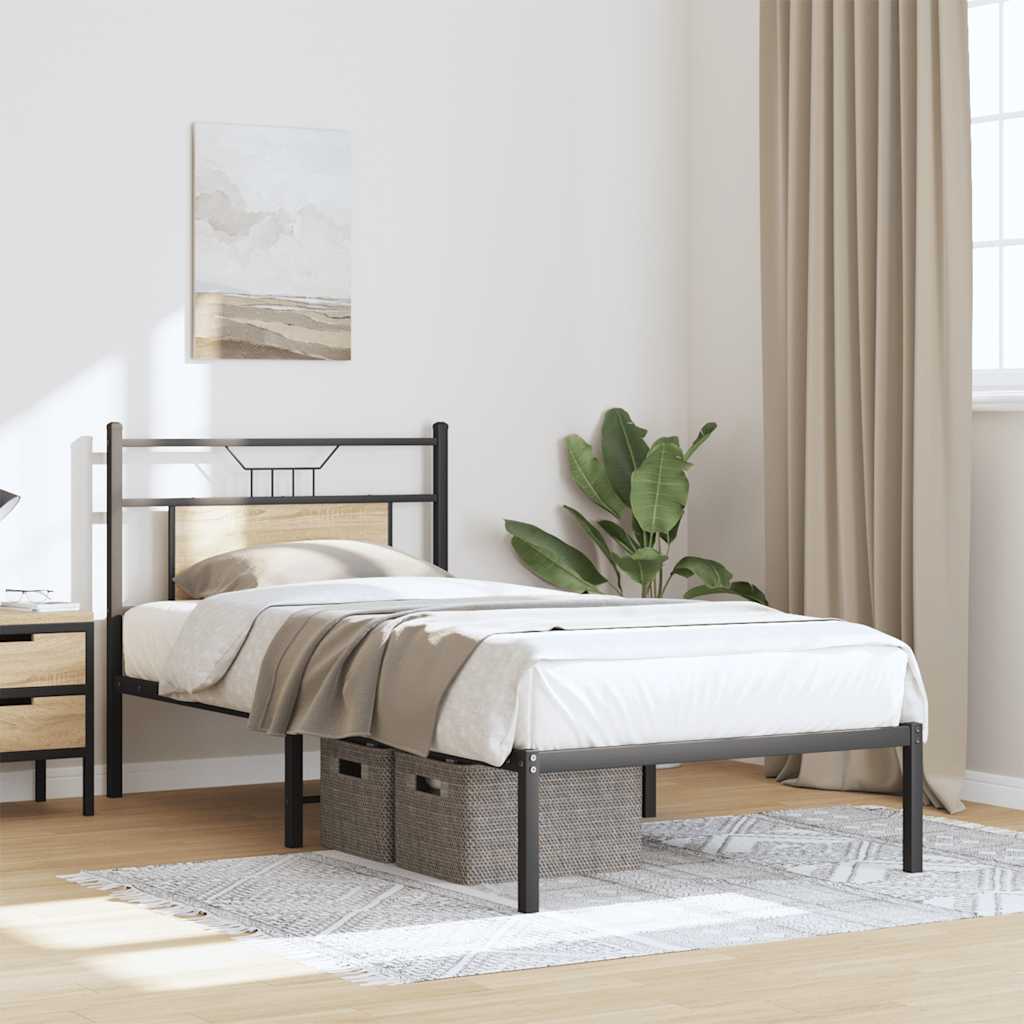 sengeramme 90x190 cm uden madras konstrueret træ sonoma-eg