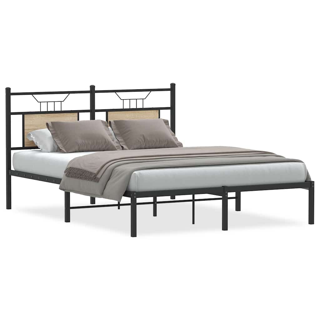 sengeramme 140x190 cm uden madras konstrueret træ sonoma-eg