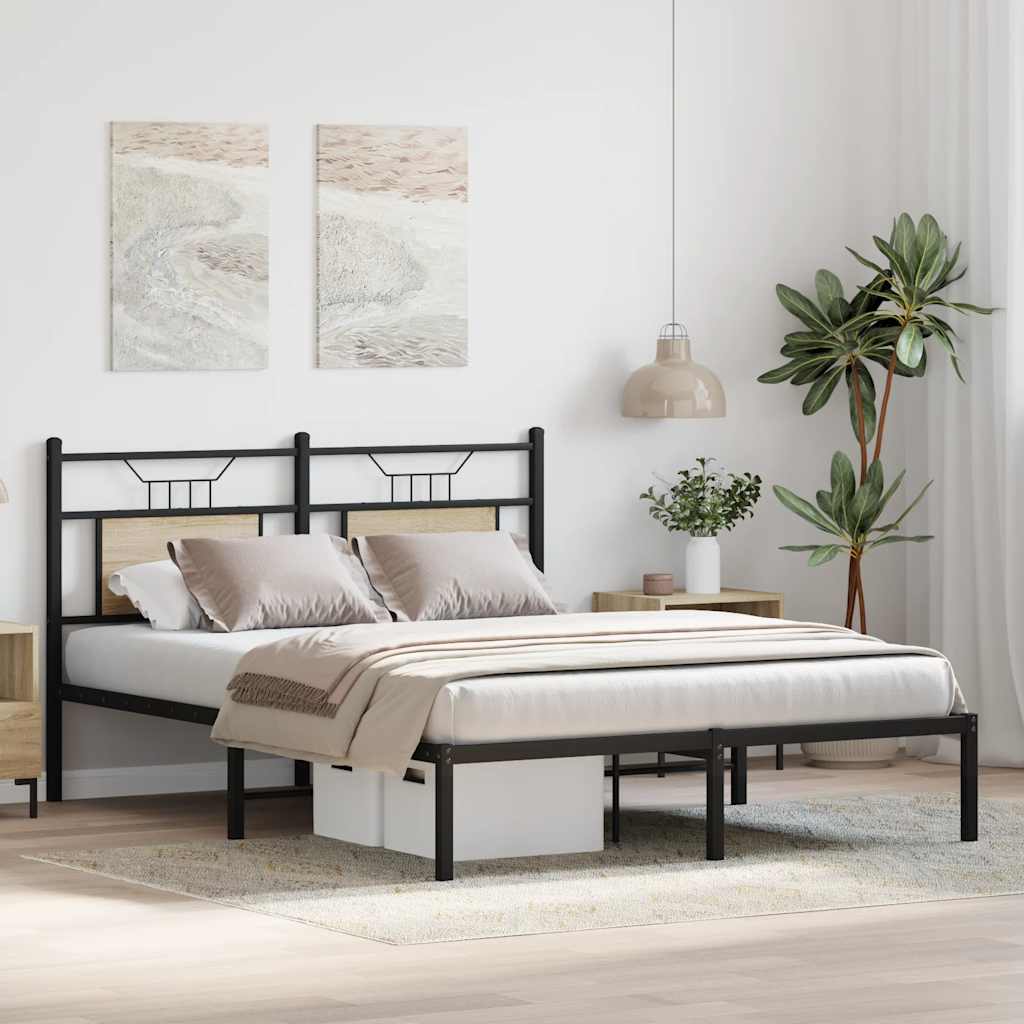 sengeramme 140x200 cm uden madras konstrueret træ sonoma-eg