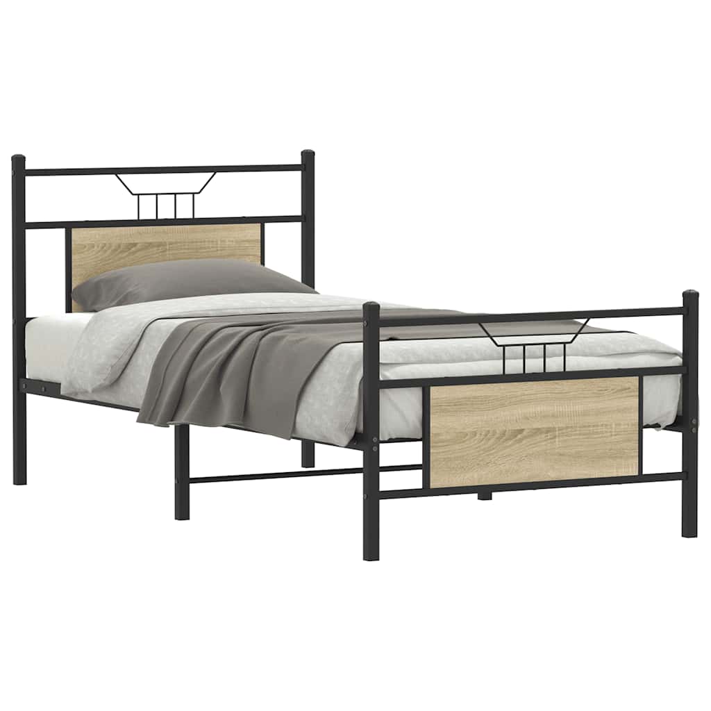 sengeramme 75x190 cm uden madras konstrueret træ sonoma-eg