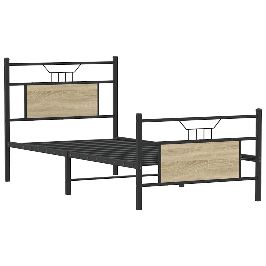 sengeramme 90x190 cm uden madras konstrueret træ sonoma-eg