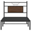 sengeramme 75x190 cm uden madras konstrueret træ brunt eg
