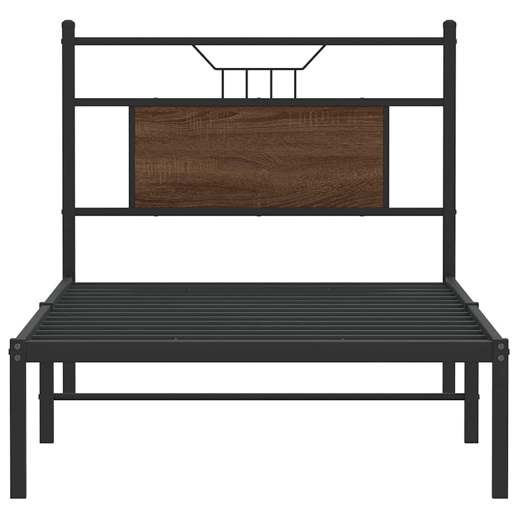 sengeramme 80x200 cm uden madras konstrueret træ brunt eg