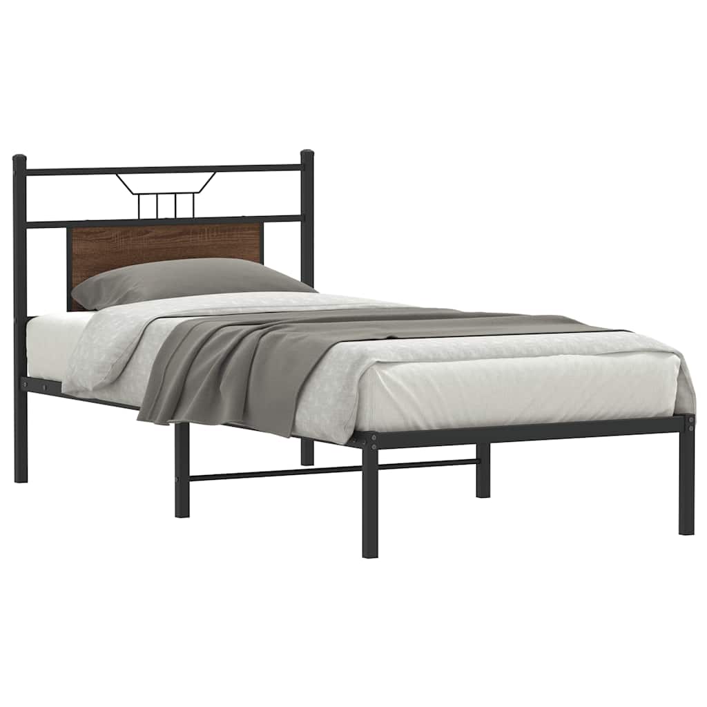 sengeramme 80x200 cm uden madras konstrueret træ brunt eg