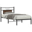 sengeramme 90x200 cm uden madras konstrueret træ brunt eg