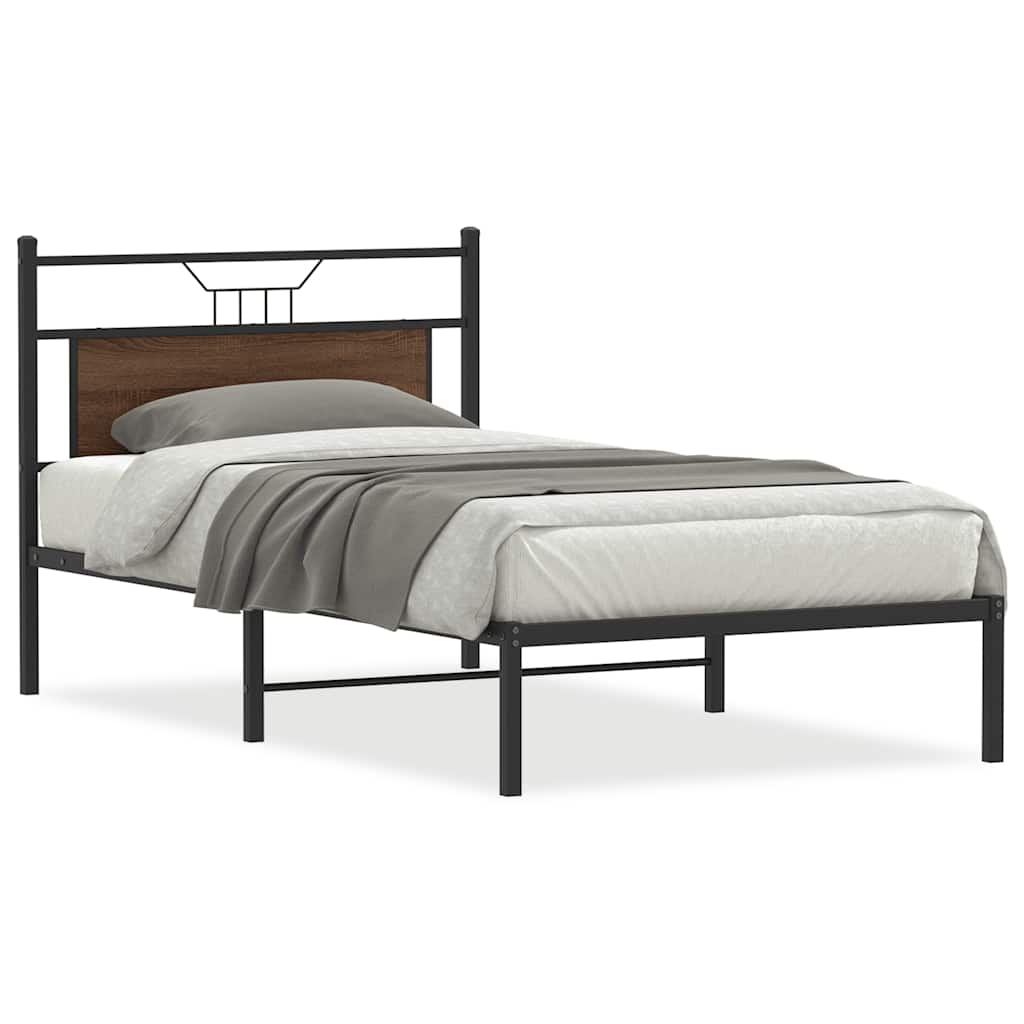 sengeramme uden madras 107x203 cm konstrueret træ brunt eg