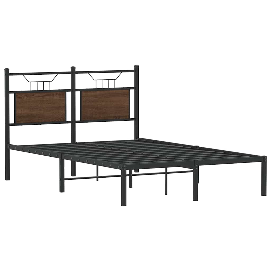 sengeramme 120x200 cm uden madras konstrueret træ brunt eg