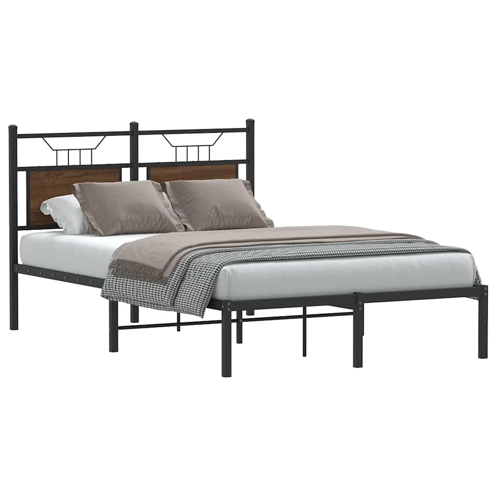 sengeramme 120x200 cm uden madras konstrueret træ brunt eg