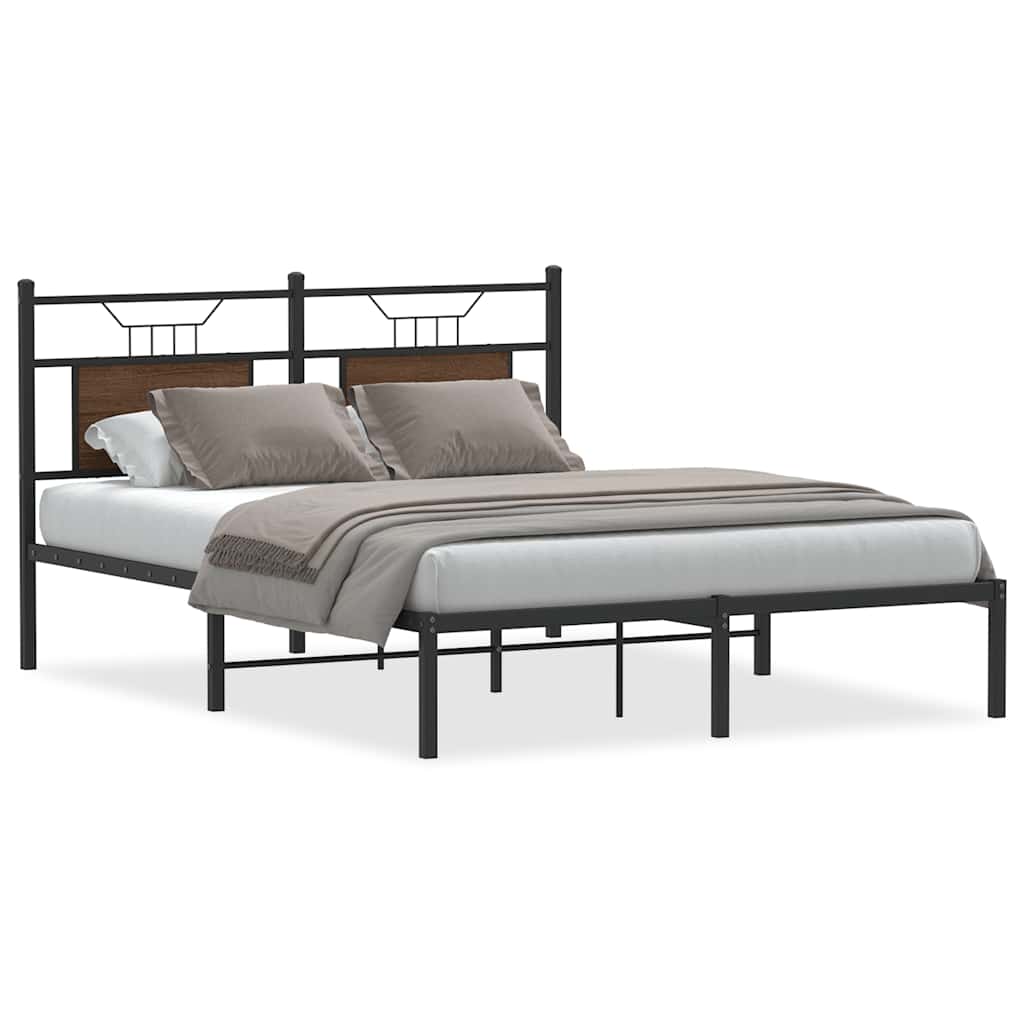 sengeramme 140x200 cm uden madras konstrueret træ brunt eg