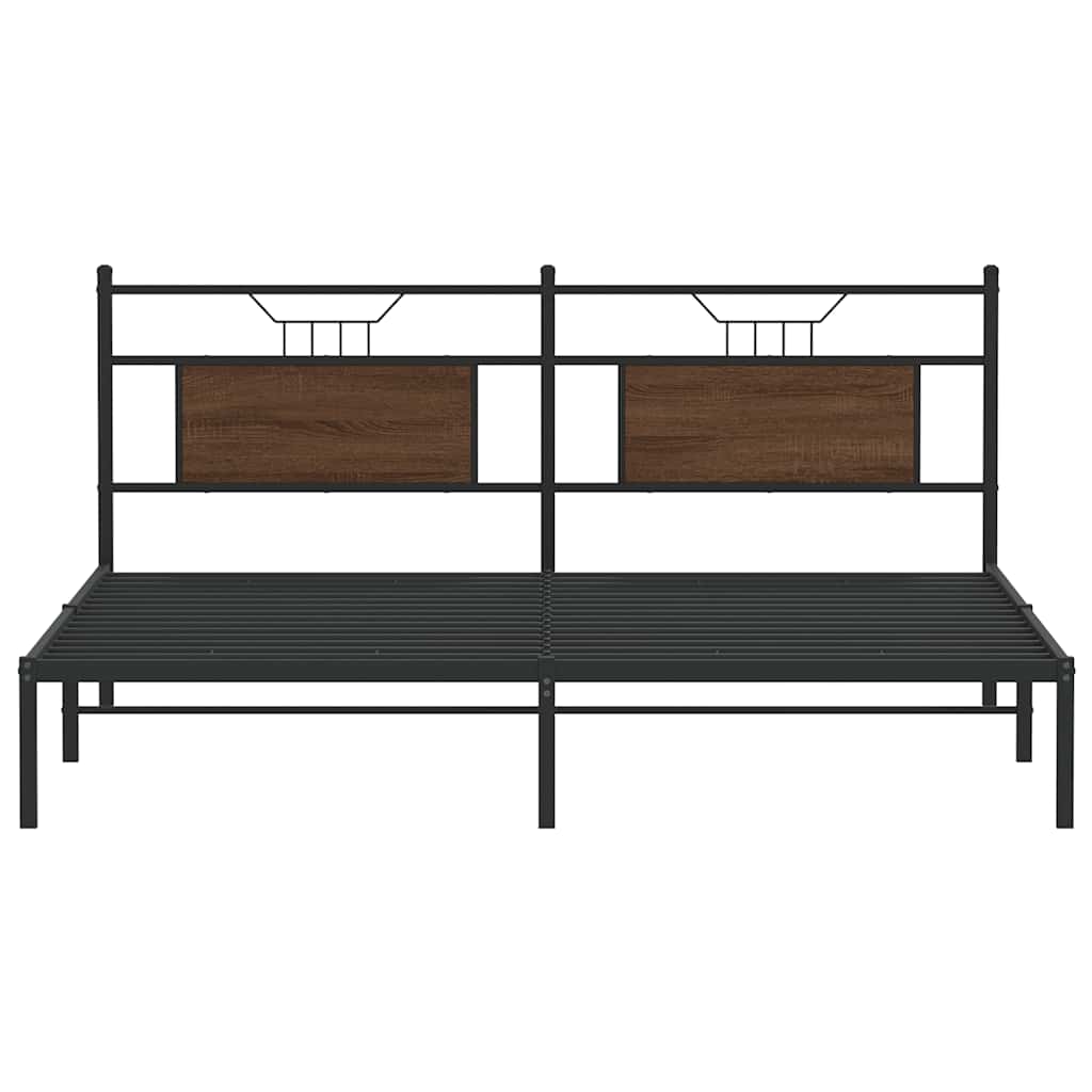 sengeramme 160x200 cm uden madras konstrueret træ brunt eg
