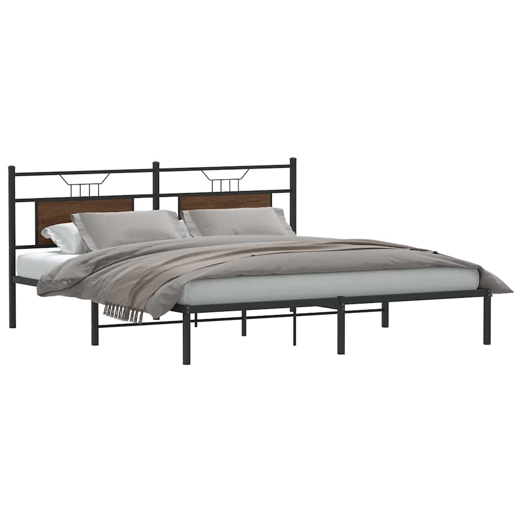sengeramme 160x200 cm uden madras konstrueret træ brunt eg