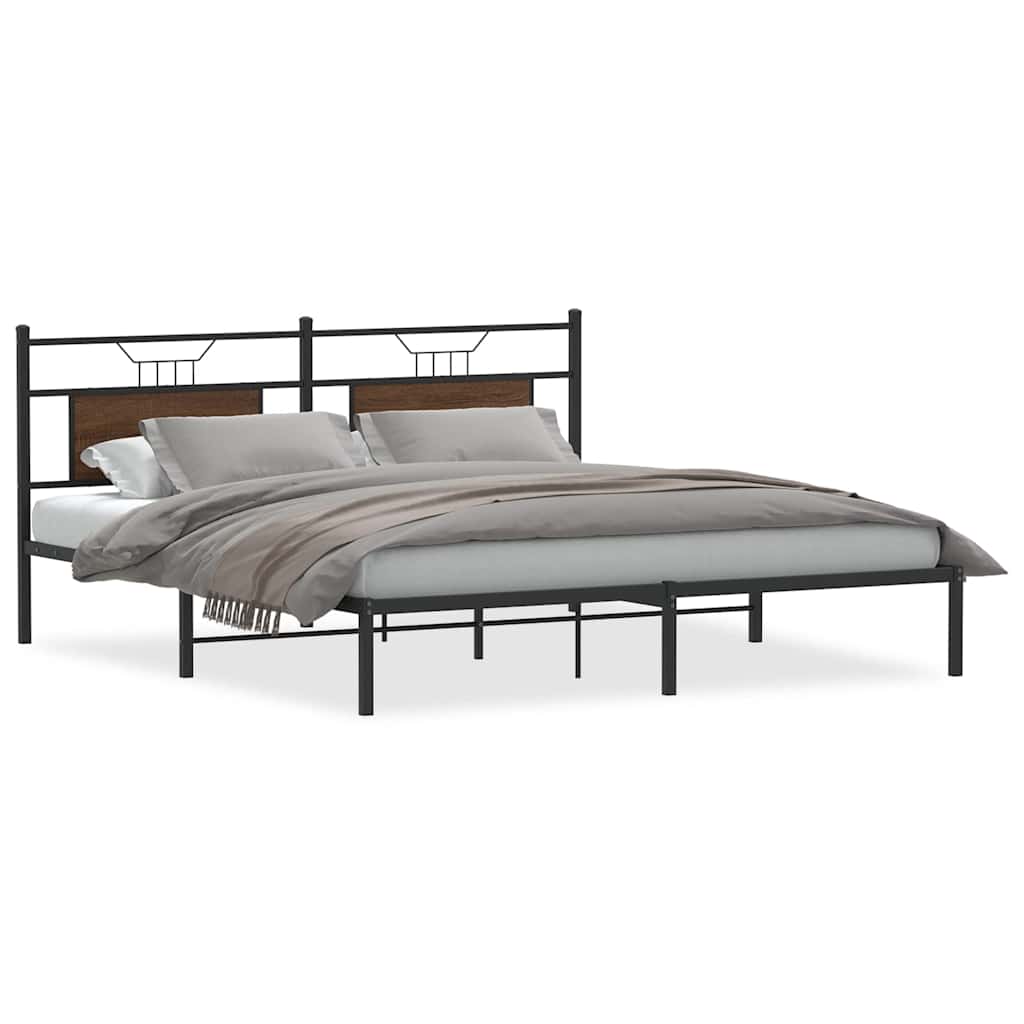 sengeramme uden madras 183x203 cm konstrueret træ brunt eg