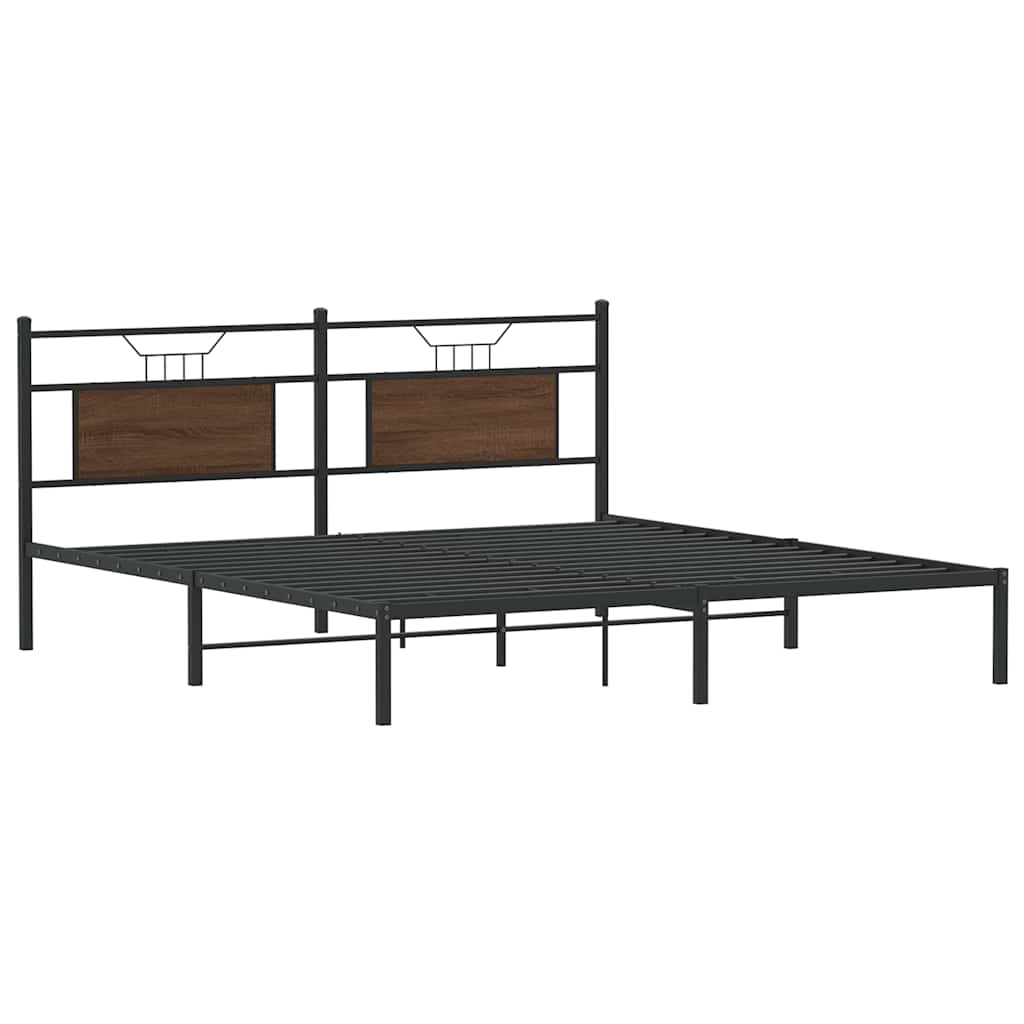 sengeramme uden madras 183x213 cm konstrueret træ brunt eg