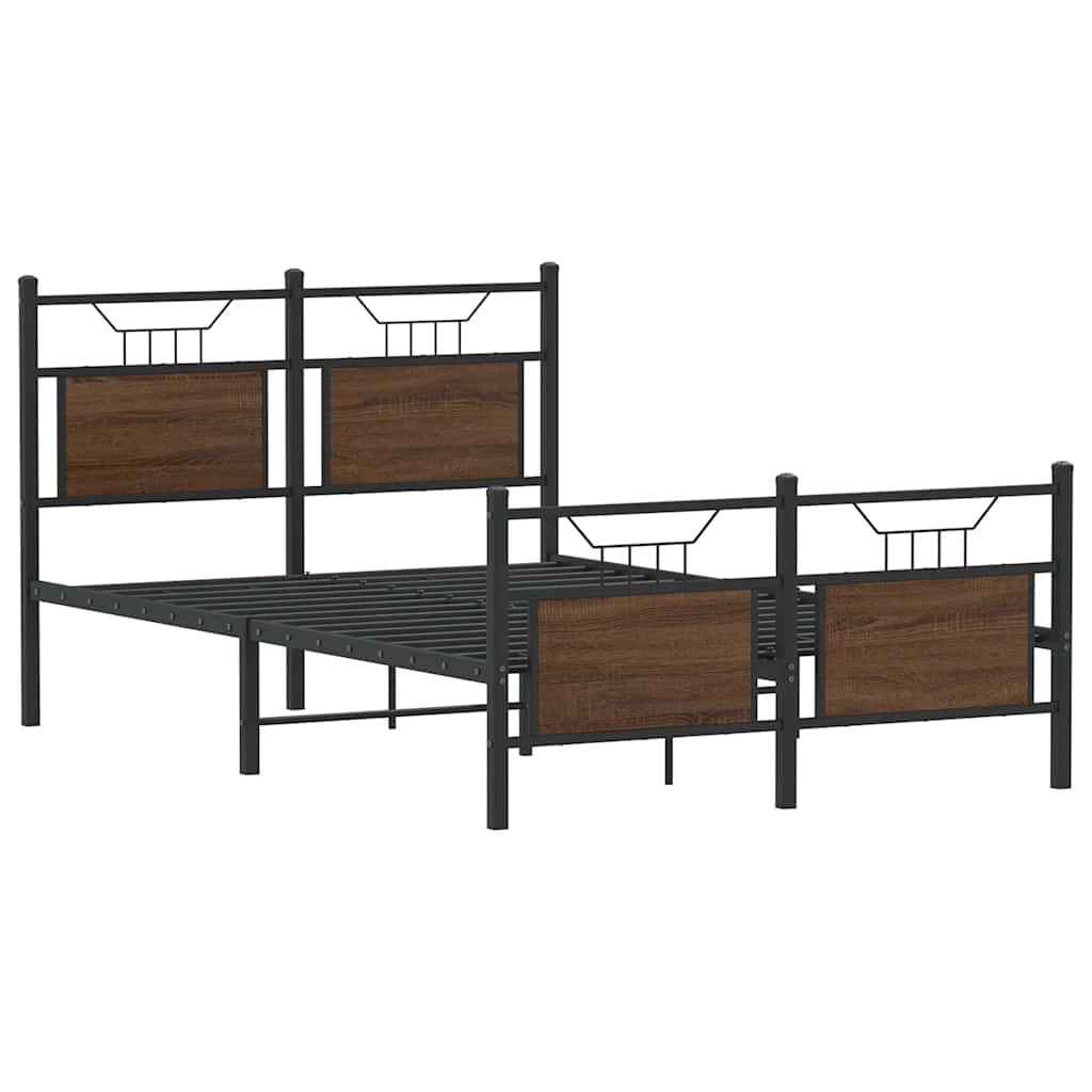 sengeramme 120x190 cm uden madras konstrueret træ brunt eg