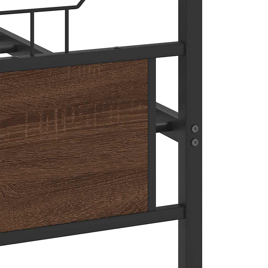 sengeramme 120x200 cm uden madras konstrueret træ brunt eg