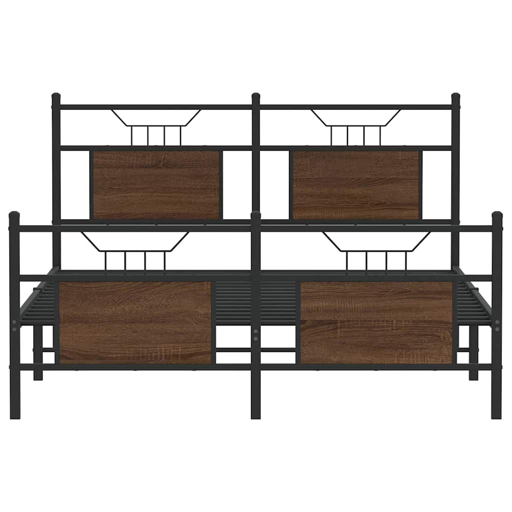 sengeramme 140x190 cm uden madras konstrueret træ brunt eg