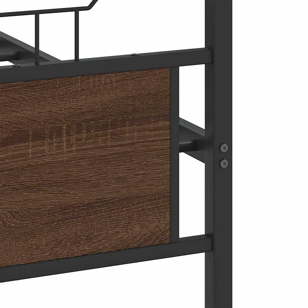 sengeramme 150x200 cm uden madras konstrueret træ brunt eg