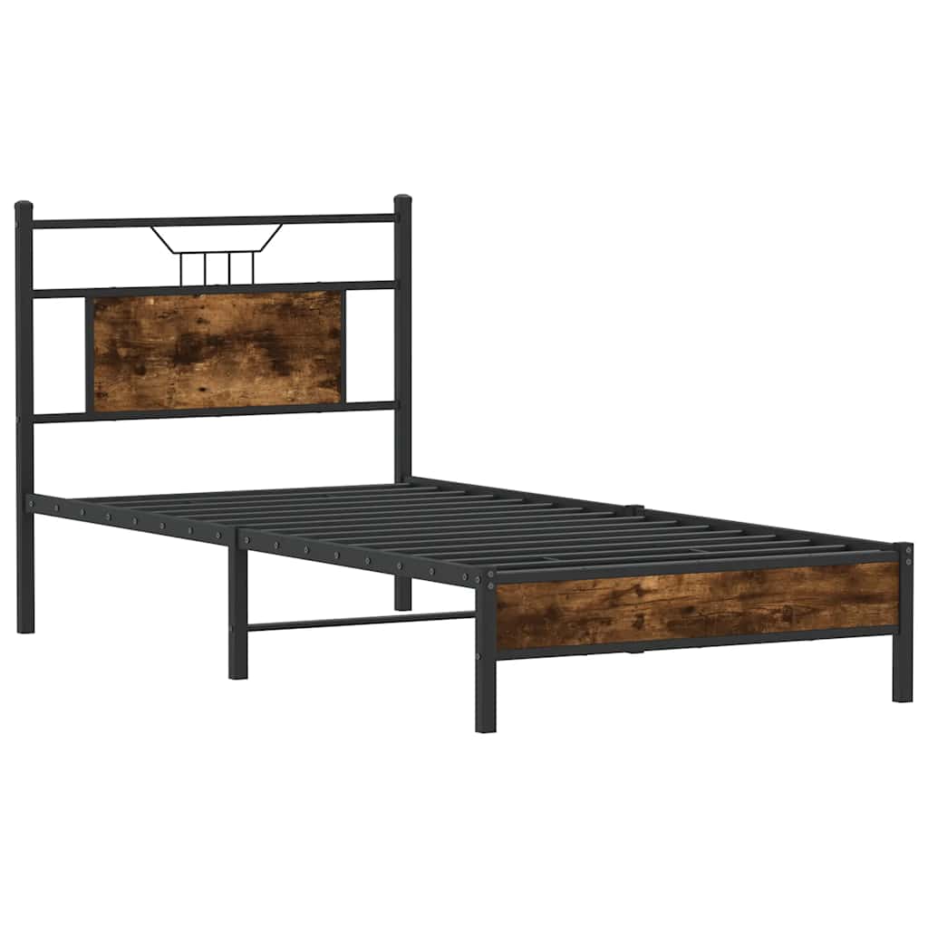 sengeramme 90x190 cm uden madras konstrueret træ røget eg