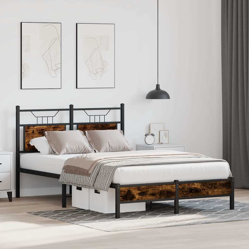 sengeramme 120x190 cm uden madras konstrueret træ røget eg