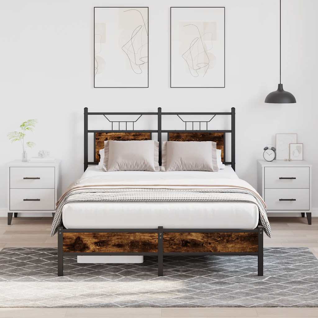 sengeramme 120x200 cm uden madras konstrueret træ røget eg