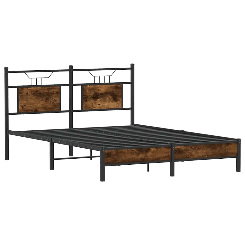 sengeramme 137x190 cm uden madras konstrueret træ røget eg