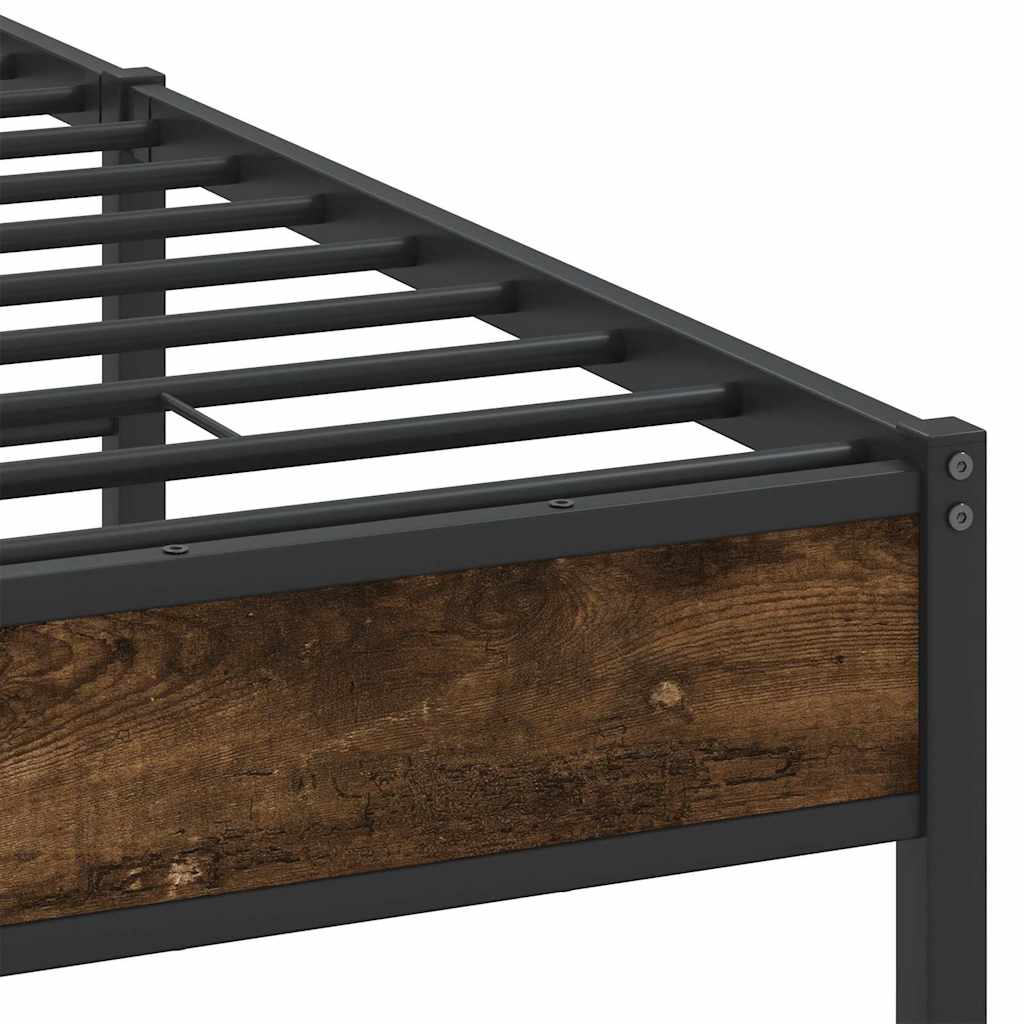 sengeramme 137x190 cm uden madras konstrueret træ røget eg