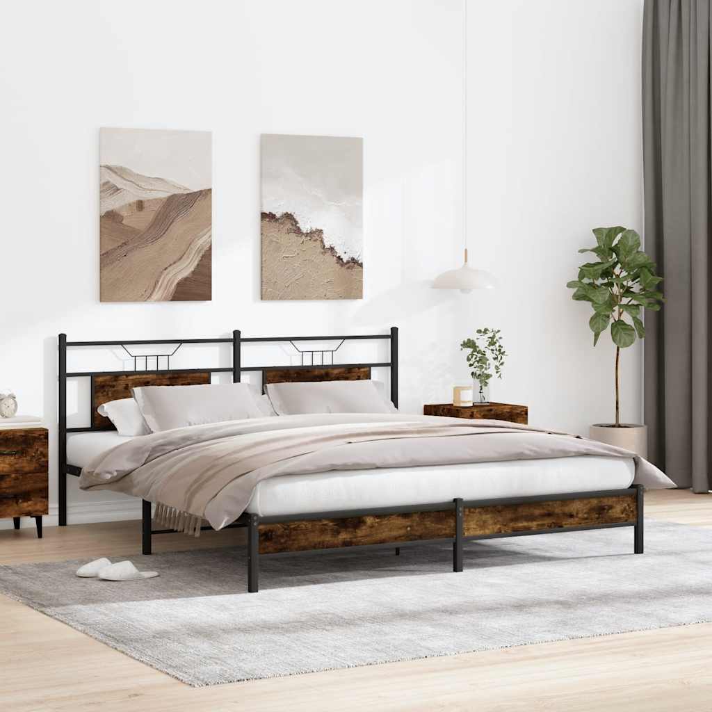 sengeramme uden madras 160x200 cm konstrueret træ røget eg