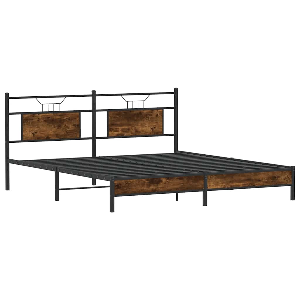 sengeramme uden madras 183x203 cm konstrueret træ røget eg