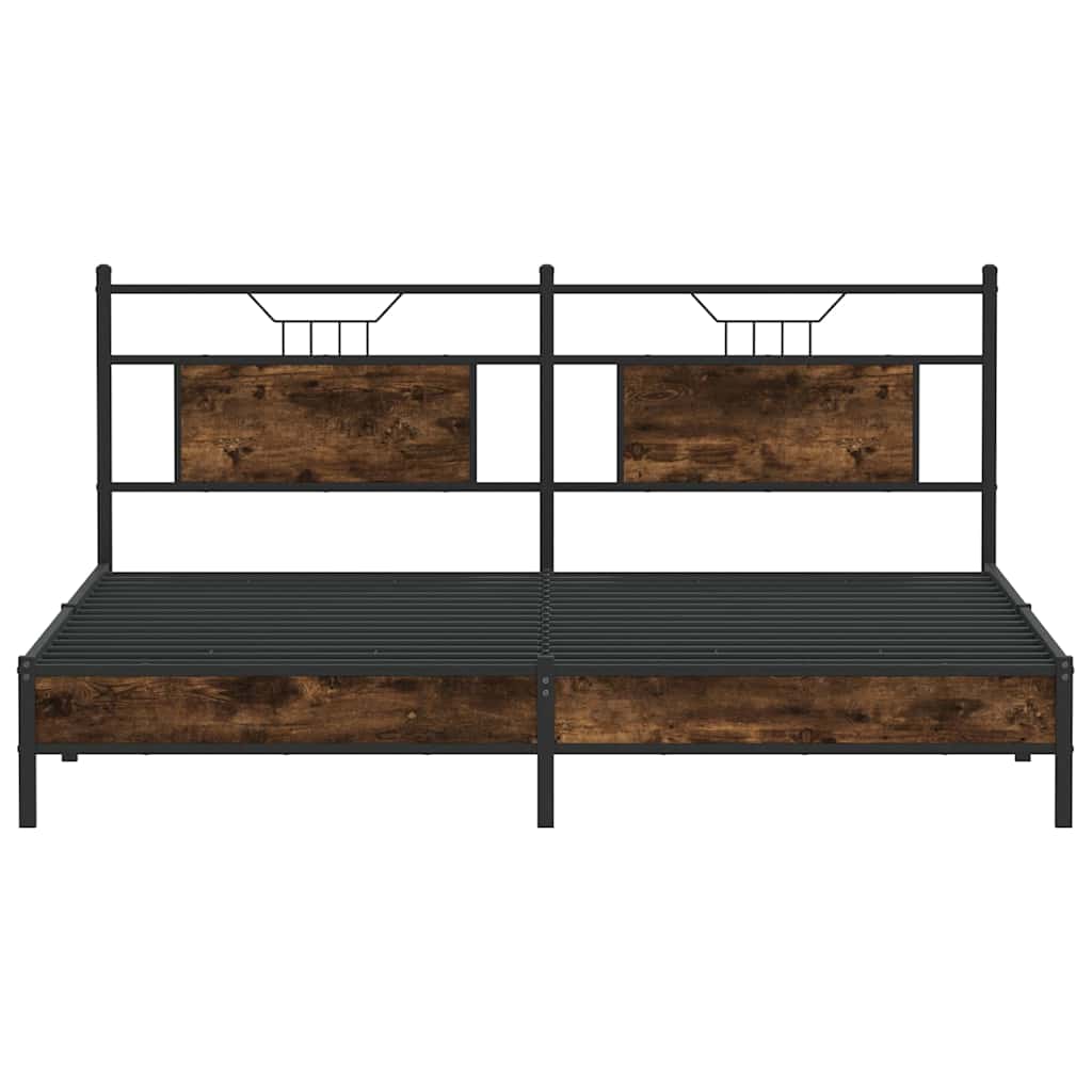 sengeramme uden madras 183x203 cm konstrueret træ røget eg
