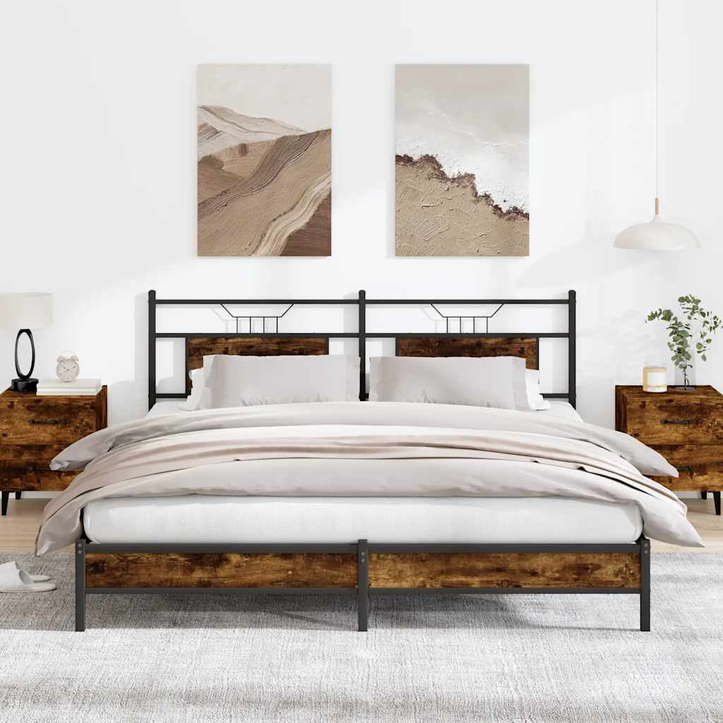 sengeramme uden madras 183x213 cm konstrueret træ røget eg