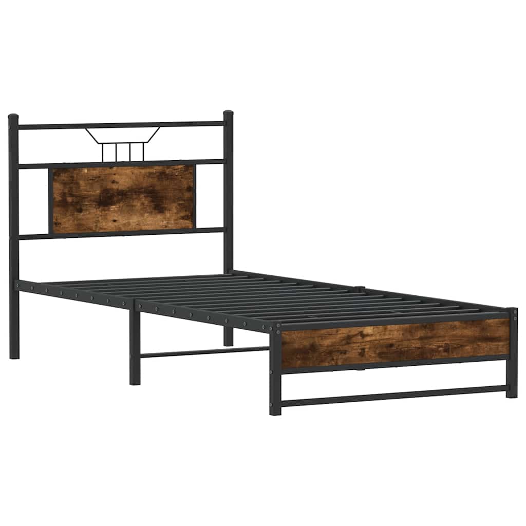 sengeramme 75x190 cm uden madras konstrueret træ røget eg