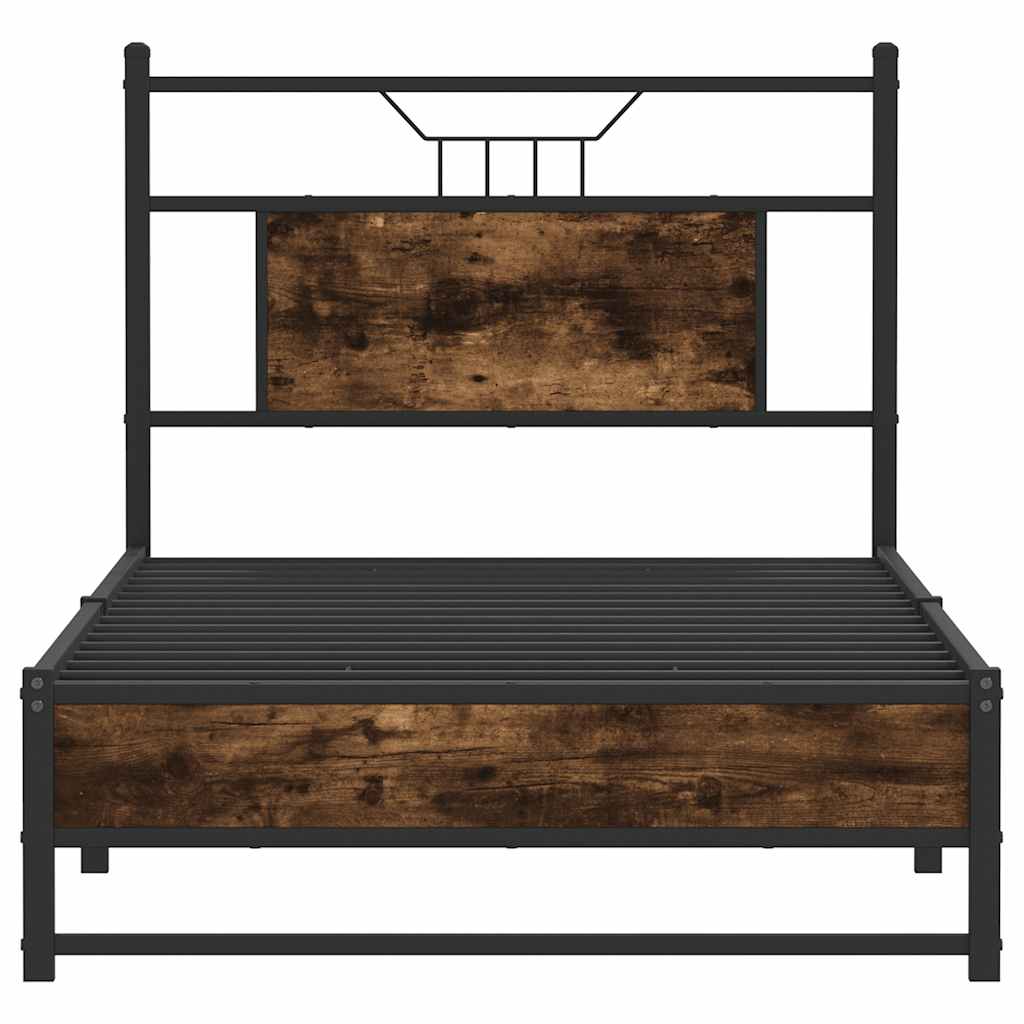 sengeramme 90x190 cm uden madras konstrueret træ røget eg
