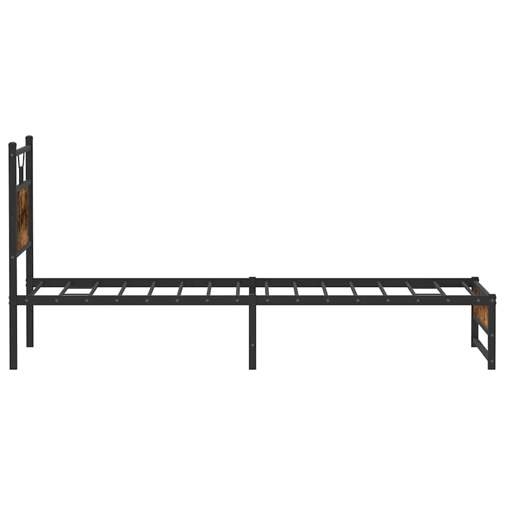 sengeramme 90x190 cm uden madras konstrueret træ røget eg