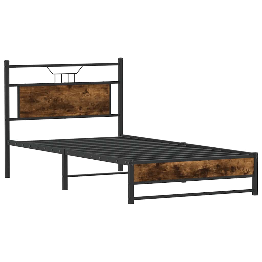 sengeramme 100x190 cm uden madras konstrueret træ røget eg